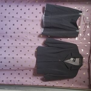 Juniors Grey suit with lilac lace at hem